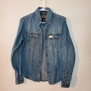 Womens Harley Davidson embroidered denim shirt jacket size extra small